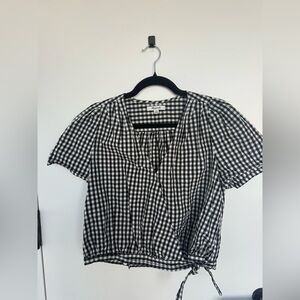 Madewell Black and White Gingham Blouse